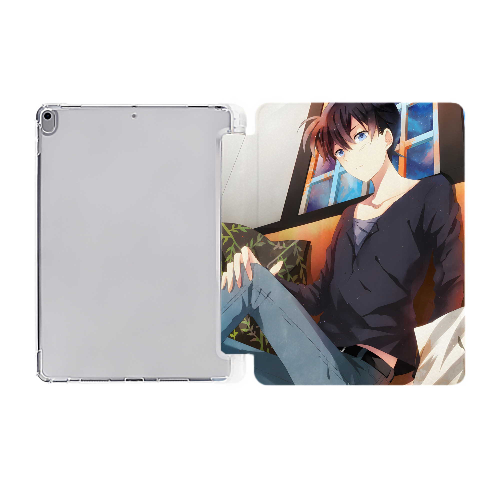 （画像用） 名探偵コナン Detective Conan IPad ケース ペン収納付き 三つ折りスタンド PUレザー×シリコン 対応機種9.5/10.5/10.9インチ